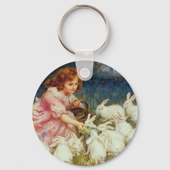 Vintage Cute Animal Easter  Key Ring (Front)