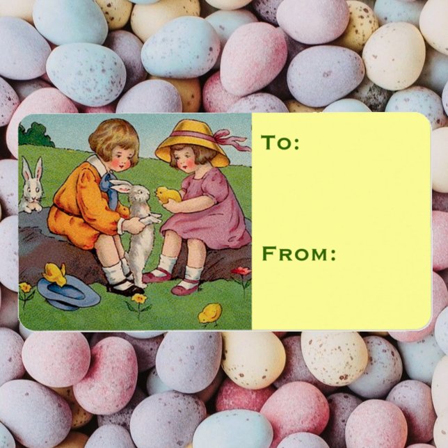 Vintage Cute Animal Easter  Label (Creator Uploaded)