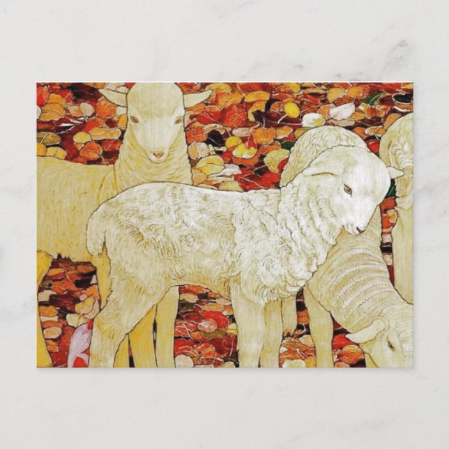 Vintage Cute Animal Easter  Postcard (Front)