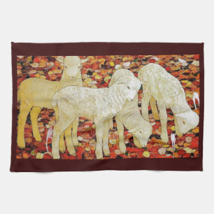 Vintage Cute Animal Easter Tea Towel