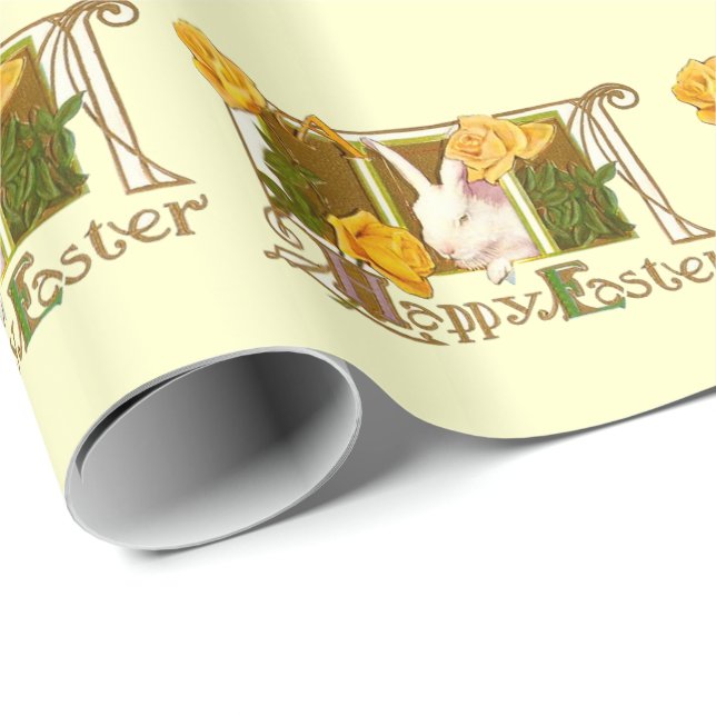 Vintage Cute Animal Easter  Wrapping Paper (Roll Corner)