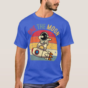 Vintage Cute Astronaut One the Moon 1st Birthday S T-Shirt