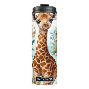 Vintage Cute Baby Giraffe Pattern Thermal Tumbler