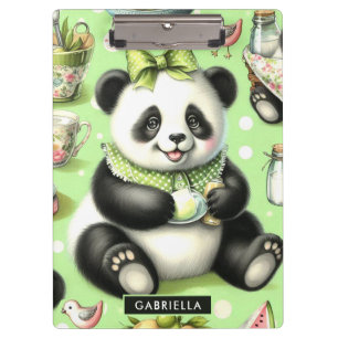 Vintage Cute Baby Panda Clipboard