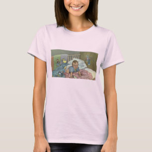 Vintage Cute Baby Playing in Crib, Child Nap Time T-Shirt
