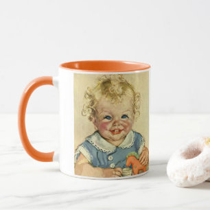 Vintage Cute Blonde Scandinavian Child with Curls Mug