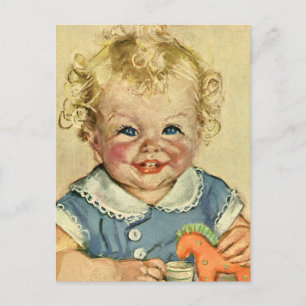 Vintage Cute Blonde Scandinavian Child with Curls Postcard