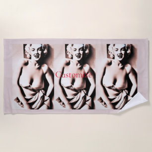 Vintage Cute Blonde Thunder_Cove Beach Towel