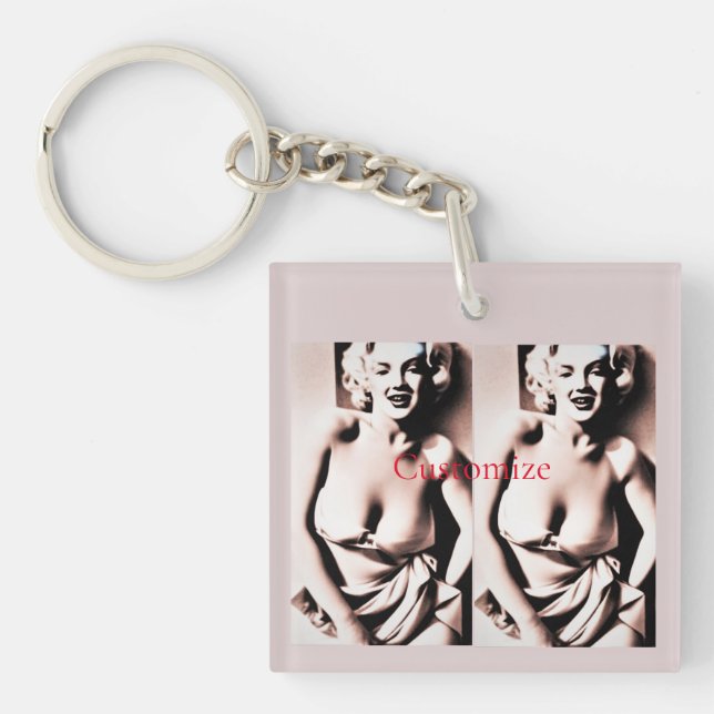 Vintage Cute Blonde Thunder_Cove  Key Ring (Front)