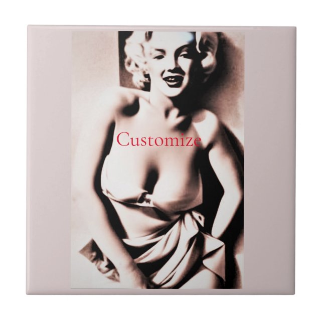 Vintage Cute Blonde Thunder_Cove  Tile (Front)