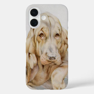 Vintage Cute Bloodhounds, Puppy Dogs by EJ Detmold iPhone 16 Case