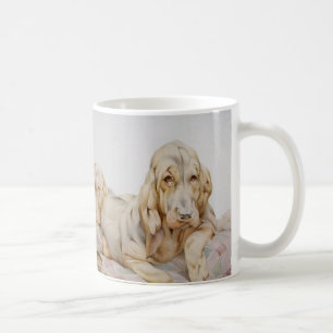 Vintage Cute Bloodhounds, Puppy Dogs by EJ Detmold Coffee Mug