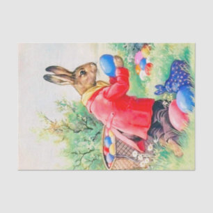 Vintage Cute Bunny and Colourful Easter Eggs Tissue Paper