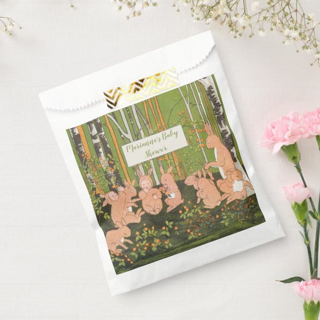 Vintage Cute Bunny Children Baby Shower  Favour Bags (Sealed)