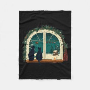 Vintage Cute Cat Christmas Costume Retro Cat Fleece Blanket