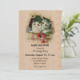 Vintage Cute Cat Invitation