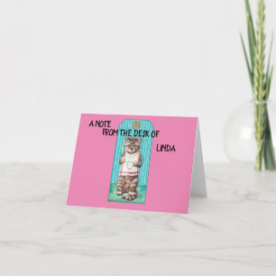 VINTAGE CUTE CAT PERSONALIZED NOTE CARDS