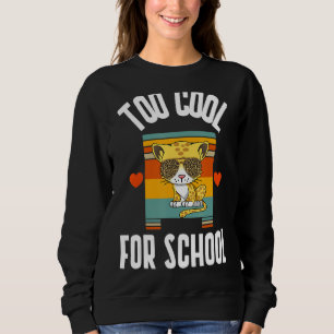 Vintage Cute Cat Too Cool For School Senior Gradua Sweatshirt