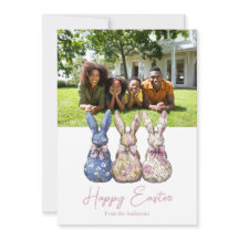 Vintage Cute Coquette Floral Bunny Photo Easter 