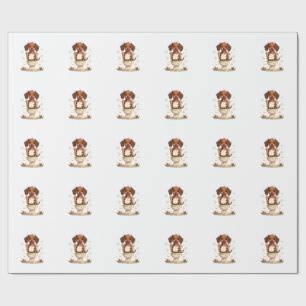 Vintage Cute Dachshund on Toilet Cartoon Bathroom Wrapping Paper