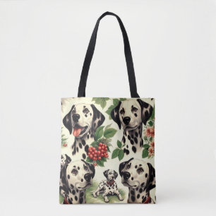 Vintage Cute Dalmatian Illustration Tote Bag