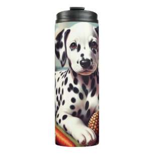 Vintage Cute Dalmatian Painting Thermal Tumbler