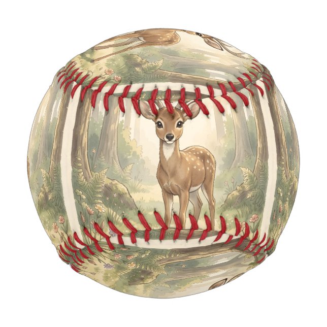 Vintage cute deer in the forest baseball (Front)