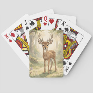 Vintage cute deer in the forest playing cards