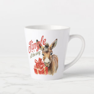 Vintage cute donkey jingle all the way Christmas Latte Mug