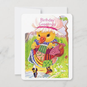 Vintage Cute Duck Testing The Water Holiday Card