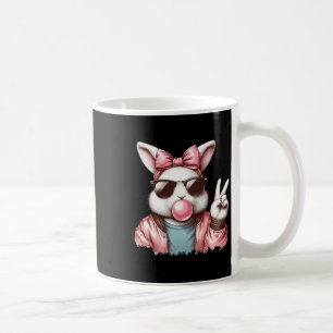 Vintage Cute Easter Bunny Sungles Blowing Bubble G Coffee Mug
