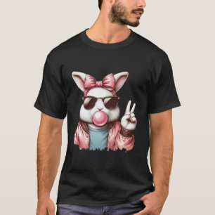 Vintage Cute Easter Bunny Sungles Blowing Bubble G T-Shirt
