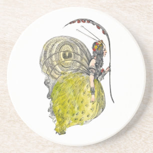 Vintage Cute Fantasy Butterfly Fairy with Wings Coaster