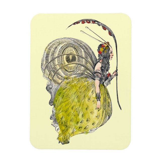Vintage Cute Fantasy Butterfly Fairy with Wings Magnet (Vertical)