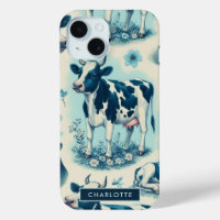 Vintage Cute Farm Cow Seamless