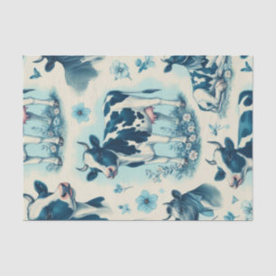 Vintage Cute Farm Cow Seamless Tissue Paper