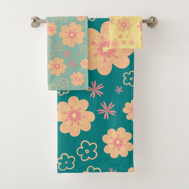 Vintage Cute Floral Pattern Towel Set (Insitu)