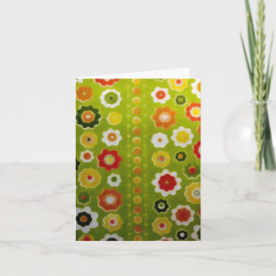 Vintage Cute Flower Power Retro Wallpaper Card
