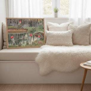 Vintage Cute Forest Children Fairy Elsa Beskow  Poster