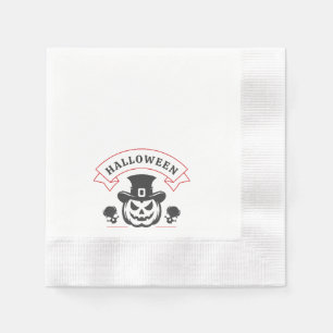 Vintage Cute Ghost Pumpkin Halloween Paper Napkin
