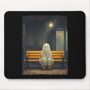 Vintage Cute Ghost Waiting Sitting On Chair Hallow Mouse Mat