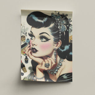 Vintage Cute Goth Pin Up Tissue Paper