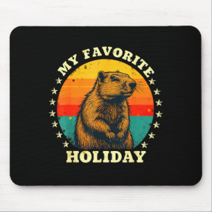Vintage Cute Groundhog Holiday Groundhog Day Mouse Mat