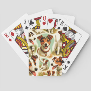 Vintage Cute Jack Russell Terrier Playing Cards