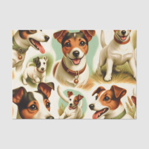 Vintage Cute Jack Russell Terrier Tissue Paper