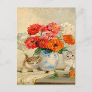 Vintage Cute Kitten Meta Plückebaum's Oil Painting Postcard