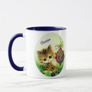 Vintage Cute Kitten Mug