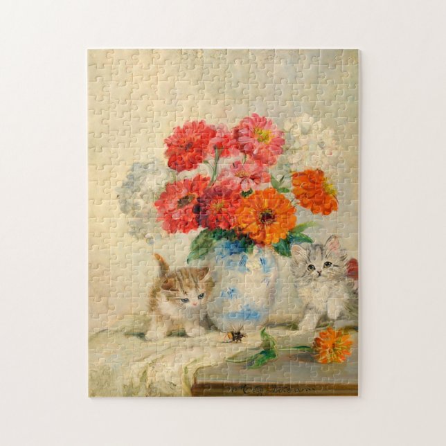 Vintage Cute Kittens Meta Plückebaum's Painting Jigsaw Puzzle (Vertical)