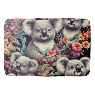 Vintage Cute Koala Painting Bath Mat