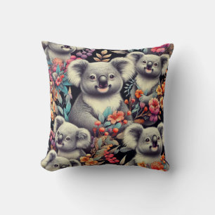 Vintage Cute Koala Painting Cushion